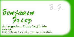 benjamin fricz business card